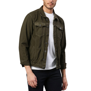 Vente en gros de vêtements d'automne personnalisés à la mode vestes en jean pour hommes enduits respirants coupe-vent/Votre propre style meilleur matériel décontracté - Product Image 3