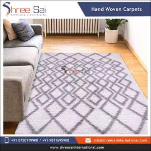 Meilleure vente moderne abstrait laine tissé tapis plat tissage doux gland lavable PET amical antidérapant écologique intérieur vie - Product Image 2