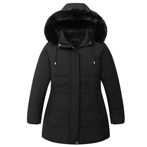 Veste d'hiver longue pour femme, style personnalisé, coupe ajustée, coupe-vent, polaire, veste parka d'hiver - Product Image 1