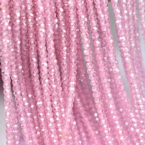 Perles Rondelle à facettes en zircon rose 2.5mm perles de zircone cubique de pierre précieuse de haute qualité pour la fabrication de bijoux au prix d'usine - Product Image 1