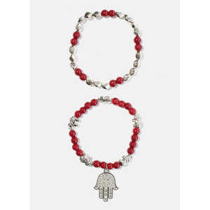 Bracciale con Perline Mano di Fatima Stile Bohémien Placcato Oro con Motivo Geometrico con Agata Diamante Perla Alla Moda Religioso per Regalo - Product Image 5