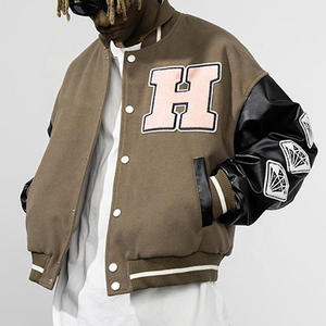 Vestes universitaires personnalisées, style streetwear, veste de style letterman avec manches en cuir et logo - Product Image 6