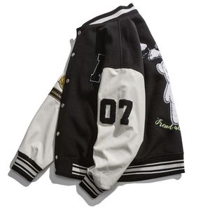 OEM Custom Embroidery Chenille Patch College Varsity <b>Letterman</b> <b>Jacket</b> for Men Winter Belt Closure with Pattern Decoration - Product Image 3