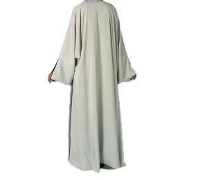 Ensemble islamique gris léger à la demande féminin et fluide pour les journées chaudes et les vêtements de bureau décontractés disponibles à la vente - Product Image 6
