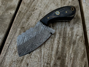 มีดเหล็กดามัสกัสแบบสั่งทำมีดสำหรับตั้งแคมป์อุตสาหกรรมมีดล่าสัตว์พร้อมด้ามไม้มีดกลางแจ้ง - Product Image 5