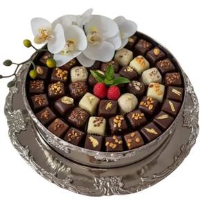 Hammered Silver Metal Bowl With Chocolate Bowl Decorative <b>Sweet</b> Dessert <b>Gift</b> Set For Parties And Any Events At Cheap Price - Product Image 2