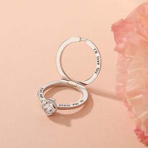 Bague de promesse personnalisée Jeulia en argent sterling avec rubis et zircon - Product Image 6