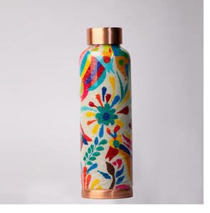 Bouteille en cuivre pur avec autocollant en émail blanc, bouteille d'eau en cuivre pour le stockage d'eau chaude/froide à prix abordable - Product Image 6