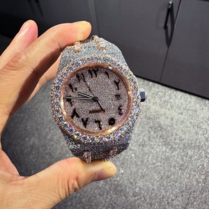 Montre VVS Moissanite Iced Out avec bracelet en silicone, montre-bracelet en diamant de luxe pour homme, bijoux Hip Hop - Product Image 2