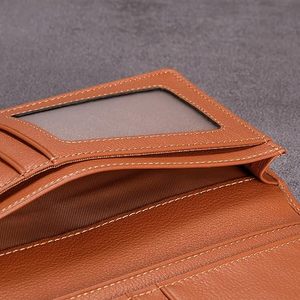 Portefeuille pour hommes véritable de haute qualité Léger Logo personnalisé Design Long Longueur Cuir Fabriqué en usine avec Prix de gros - Product Image 5