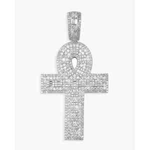 จี้ห่วงรูปกากบาทประดับมอยส์ซาไนต์ 14K เครื่องประดับที่หรูหราและทนทานสำหรับผู้หญิง - Product Image 4