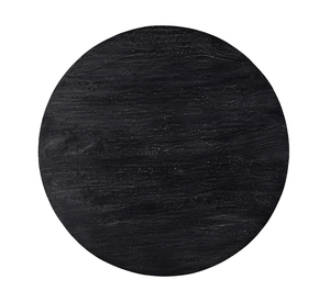 Rắn xoài gỗ vòng bàn ăn sandblasted Đen Matt kết thúc bề mặt mịn đầu thon bệ cơ sở gỗ bàn ăn - Product Image 3