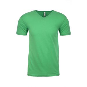 Camiseta de algodón con cuello en V para hombre de siguiente nivel de mezcla triple para hombre, para hombre Camiseta verde Kelly, camiseta ultrasuave Premium con cuello en V, camisetas lisas de brezo - Product Image 1