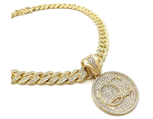 Diseño de Control de calidad Iced Out Hip Hop Colgante de oro certificado 12 MM 20 "Collar de cadena cubana Regalo de joyería para su novio - Product Image 3