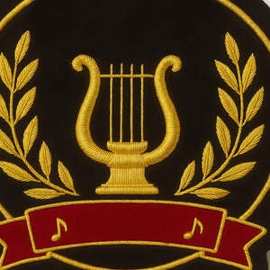 Handmade Custom Gold Wire Crest Elegant Bullion Embroidered Eco-Friendly Nickel-Free Badge for Choir Music Societies Safety-<b>Pin</b> - Product Image 6