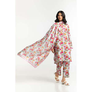 Dupatta de Satén Blanco con Estampado Arrugado Estilo Boho para Mujer, Transpirable - Product Image 4
