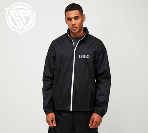 ชุดเสื้อแจ็กเก็ตสองชิ้นสีต่อกันสำหรับผู้ชายเสื้อกันลมผ้าไนลอนโพลีเอสเตอร์เย็บปะติด - Product Image 1