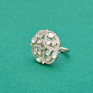 Đẹp Kanhai đồ trang sức của phụ nữ thiết kế cổ điển Hòa Bình hình dạng pha lê & Rhinestone điều chỉnh vòng với mạ vàng - Product Image 2