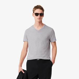 Camisetas de Hombre con Cuello en V, Diseño Moderno, Transpirables, de Secado Rápido, Color Sólido, Manga Corta, 100% Algodón, Corte Regular - Product Image 1