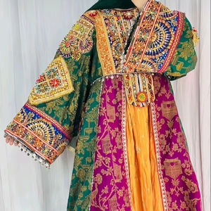 Nouvelle arrivée 2026, robe Zerdze, robe maxi Madgul pour femmes, robe afghane Guldoze à fleurs, robe Kuchi à manches longues, élégante pour les fêtes, taille XL - Product Image 1
