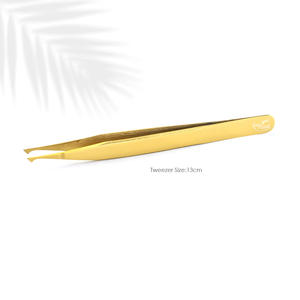 Pinzas para extensión de pestañas de alta calidad, pinzas curvas clásicas para pestañas, pinzas antideslizantes, mango ligero a prueba de herrumbre hecho a mano - Product Image 5