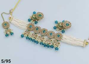 Indan, venta al por mayor, 2024, última moda, gargantilla de perlas chapadas en oro tradicional, conjunto de collar para mujer - Product Image 2