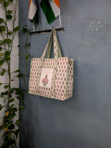 Sac fourre-tout en tissu uni fait à la main avec fermeture à glissière, sac de shopping, de voyage, d'automne, d'hiver, cadeau personnalisé pour elle - Product Image 4