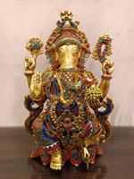 Idoles de Ganesha sur mesure avec incrustations, impression UV, figurine en bronze plaqué pour les temples domestiques et la revente
