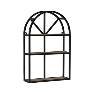 Étagères flottantes murales à cadre rectangulaire en métal enduit d'or, étagères/étagère durables les plus vendues élégantes pour la maison - Product Image 5