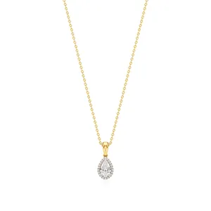 Collier pendentif halo en diamant en forme de poire Seraph - Product Image 4