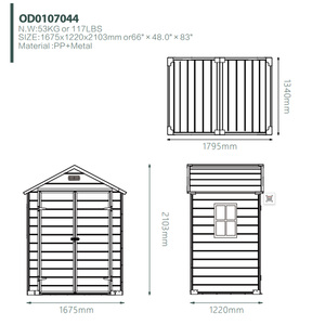 VERTAK 4*6Ft Outdoor Plastic <strong>Storage</strong> Shed Weather Resistant Garden Tool <strong>Storage</strong> Shed Backyard Utility Room with Foundation - Product Image 3