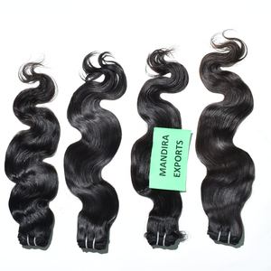 Cabello indio virgen crudo directamente de la India Extensiones de cabello natural Bodywave Cabello humano barato Remy Genius weft Temple - Product Image 4