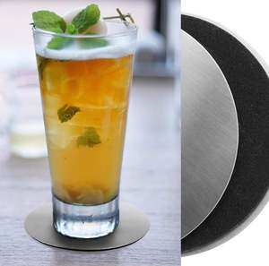 Posavasos redondos de metal de acero de venta de alta calidad con revestimiento protector para colocaciones de tazas de café y té de jugo de uso duradero - Product Image 5