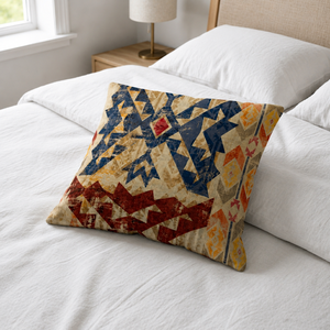 Modern Square Wool Cushion Cover Home Use Abstract Geometric Woven Handmade Eco-Friendly Reversible Washable Button Closure - Product Image 2