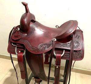 Silla de Montar Occidental de Cuero Marrón de Primera Calidad en Oferta, con Asiento Suave para Montar a Caballo a un Precio Accesible - Product Image 1