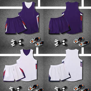 Ensemble de maillots de basket-ball réversibles pour hommes grande taille imprimés bon marché personnalisable 100% polyester respirant vêtements de sport d'entraînement - Product Image 6