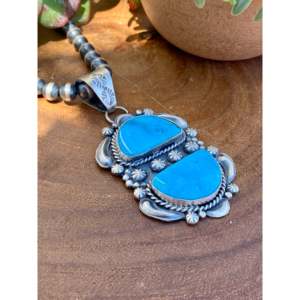 Pendentif Jeff James Kingman serti clos avec turquoise et technologie d'incrustation en argent sterling - Product Image 2
