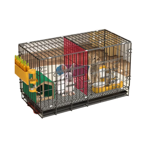 Grande <span class=keywords><strong>Cage</strong></span> Intérieure pour <span class=keywords><strong>Lapin</strong></span> et Cochon d'Inde <span class=keywords><strong>avec</strong></span> Fonction de Nettoyage Automatique des Déjections, Niche Pastorale pour Hamster Doré et Fournitures pour Oiseaux - Product Image 6