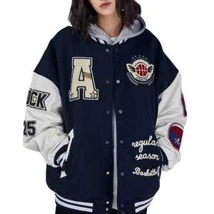เสื้อแจ็กเก็ตบอมเบอร์ทีมโรงเรียนทำตามสั่งปักลายสำหรับสั่งซื้อจำนวนมาก - Product Image 2