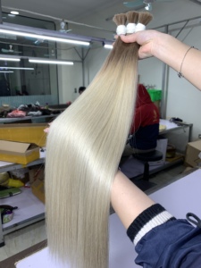 Raw Vietnamien En Vrac Os Droit-Cendré Blonde Droite En Vrac Extensions de Cheveux Humains Cuticules Alignés Cheveux Bruts Prix de Gros - Product Image 5