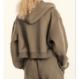 Custom High Quality 100% Cotton Fleece <b>Running</b> Sportswear Zipper <b>Hoodies</b> Jacket Sweatpants 2 Piece Set Men's Tracksuits - Product Image 6