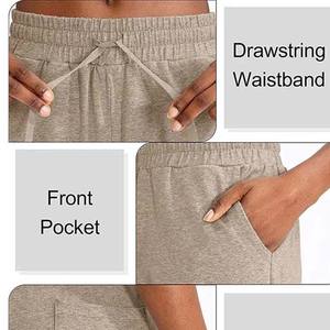 Pantalones cortos de cintura alta personalizados para mujer, Material de algodón con cordón para verano, playa, correr, playa, pantalones cortos para mujer con bolsillos - Product Image 6