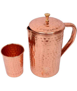 Jarra de Agua de Cobre Puro Clásica Ecológica de Diseño Indio Popar, Tapa con Asa, Logotipo Personalizado, Precio Bajo, Calidad Superior, Saniya - Product Image 5