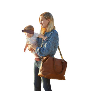 Sac à dos en cuir PU imperméable de grande capacité à la mode pour les mamans stockage d'organisateur Portable Durable pour bébé été - Product Image 5