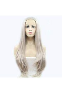 วิกผมแท้สีบลอนด์สีเงินวิกผมแท้แบบไม่เรียวิกผมราคาไม่แพง - Product Image 3