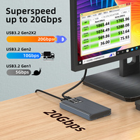 Boîtier SSD NVMe double baie MAIWO avec fonction de clonage USB-C 20 Gbit/s PCIe 3/4 pour 2230 2242 2260 2280 Windows/MAC/Linux