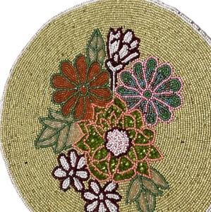 Mantel Individual redondo con cuentas de satén hecho a mano moderno, duradero, personalizable, patrón Floral, hogar, banquete, fiesta, Decoración de mesa, boda - Product Image 2