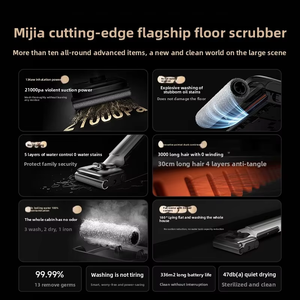 เครื่องล้างพื้นไร้สาย Mijia รุ่นดั้งเดิม 4 Pro แรงดูด 21000Pa ป้องกันผมพันกัน 100 ℃   น้ำร้อนทำความสะอาดตัวเองได้ ใช้งานได้นาน 40 นาที - Product Image 5