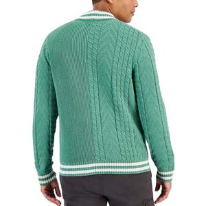 Cárdigan de Hombre de Alta Calidad para Otoño, Suéter de Punto Personalizado, 100% Algodón, Transpirable, Cuello en V, Patrón, Venta al por Mayor, Más Vendido - Product Image 2