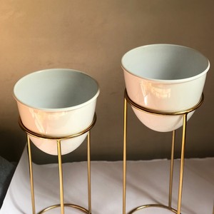 Metal Gold Plated <b>Stand</b> and <b>Pot</b> High Quality Planter for Your Home and Garden Best Selling Cheapest Planter Set - Product Image 5